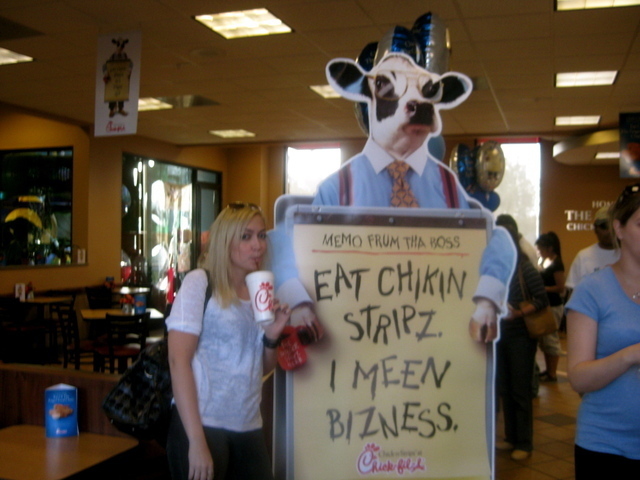 eat chikin stips I mean bizness