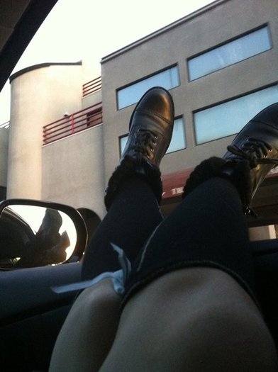 in the car