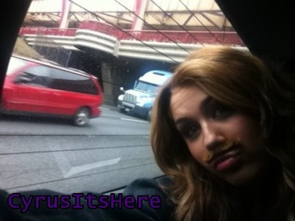 Bored in traffic soooo Im wearing a mustache :) #winning DUH