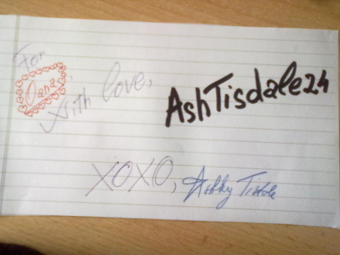 from ashley. - My autograph from Ashley