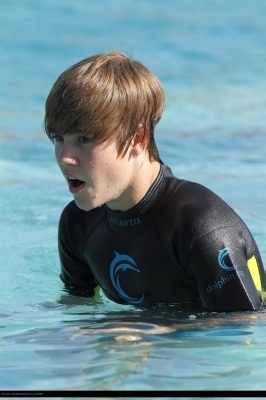 16178188_TXVWJYQRR - Justin Bieber in water with dolphin