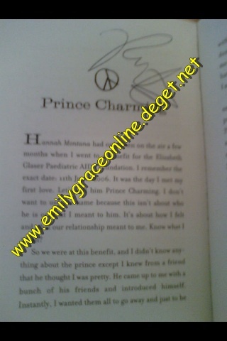 Miley Cyrus\' Miles to Go Chapter \'Prince Charming\' signed by Nick Jonas ( AKA Prince Charming Him - proof13