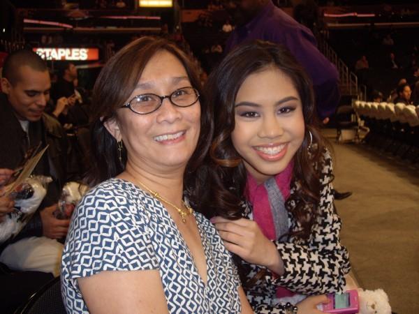 With mom - Lakers Game