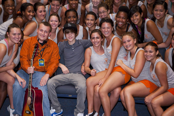 Bieber Performs for Band Camp Students (7)