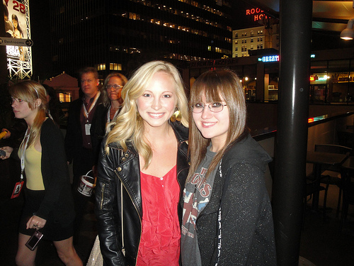 Candice Accola and me! She is awesome and I love her in Vampire Diaries - Prince Of Persia premiere