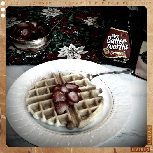 Best brunch ever. The joy of Mom getting a waffle maker for Christmas. Lol.