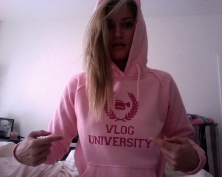 Just got a super sweet vlog university hoodie in the mail! I love the mail!