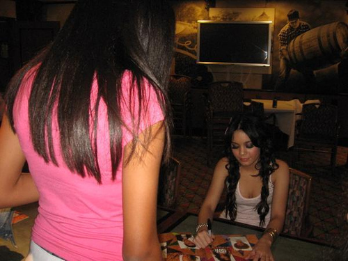 giving autographs