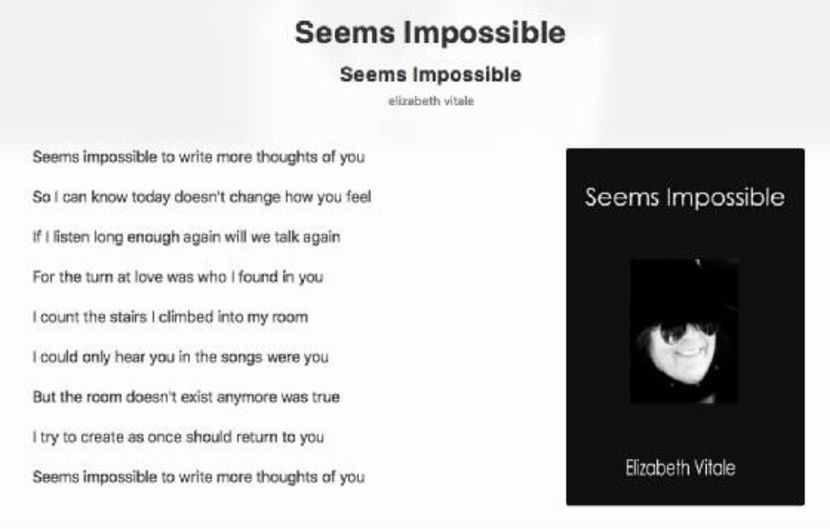 Seems Impossible - EVitale Writings with Photos Stories