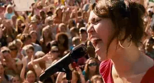 miley ray cyrus - miley cyrus in hannah montana the movie singing the climb
