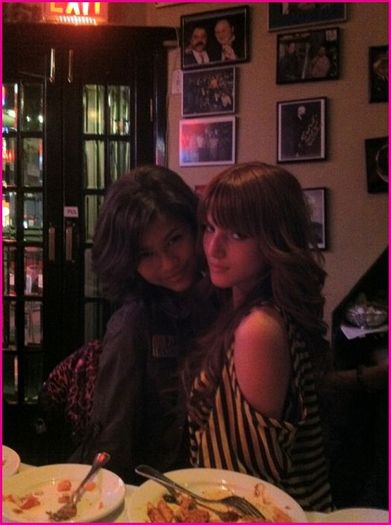 Me and Bella in a restaurant - Me and Bella Thorne