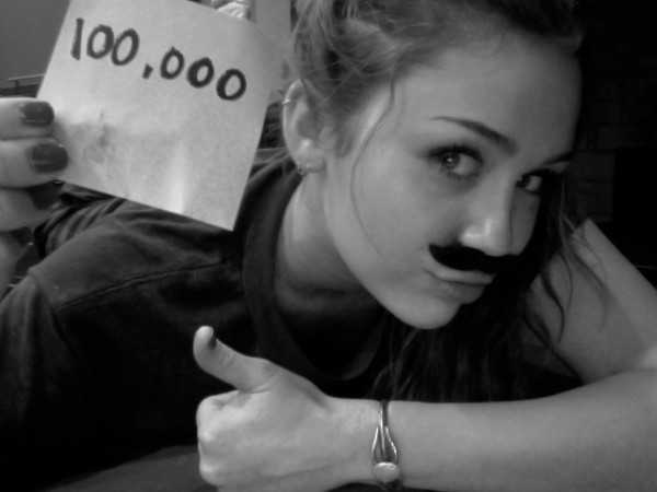 BEST FANS EVER! 100,000 FOLLOWERS! #RADIATELOVE P.S. This stache is so sexyyy but it makes me sneeze