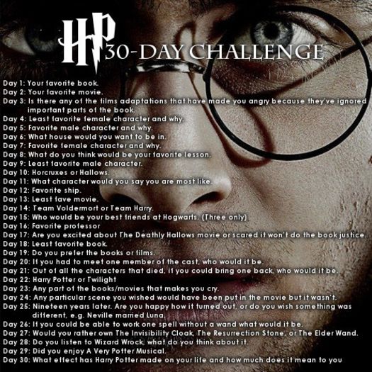  - Harry Potter 30 day challenge