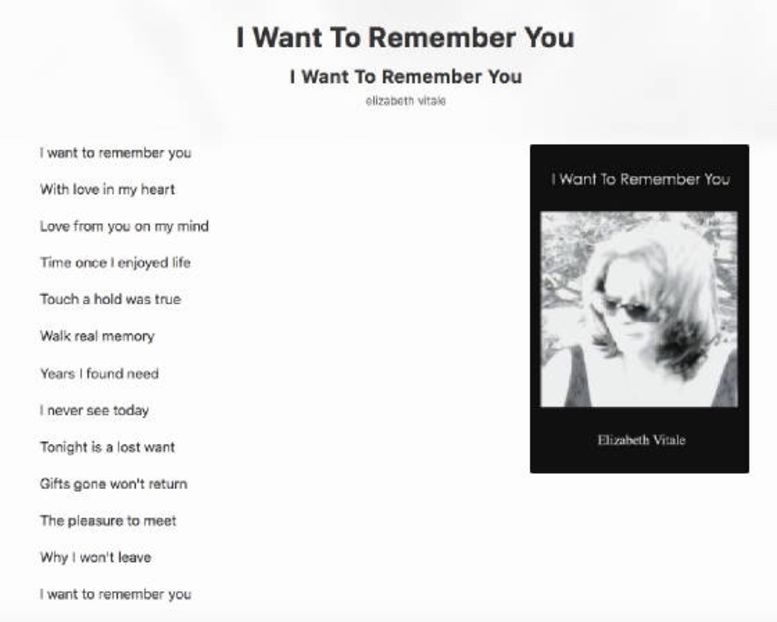 I Want To remember You - EVitale Writings with Photos Writing World