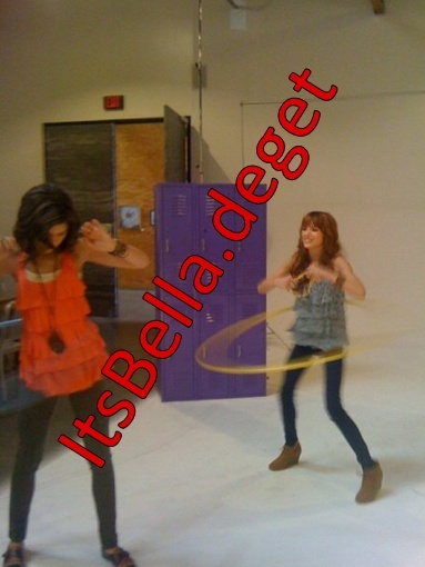 Hula-hooping it up at the photoshoot - BOP And TigerBeat Photoshoot