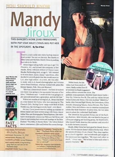 My article in Dance Spirit Magazine in August 08 - magazines
