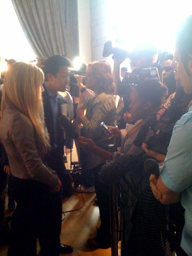 Press interviews after the press conference
