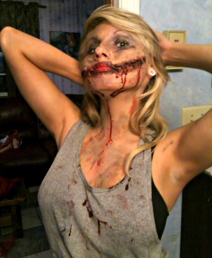 ; The makeup I did for the haunted barn I was in!
