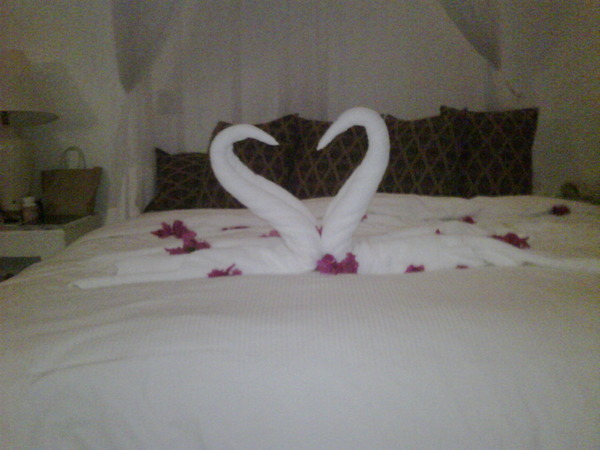 Dougie surprised me with a romantic bed setting, so sweet - Holiday with my love