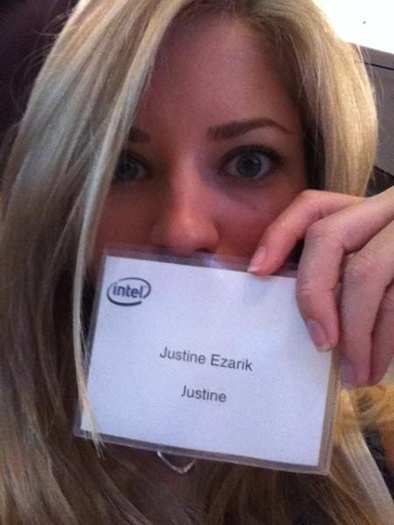 At another intel event this morning. This is my name tag -- show your name tag!