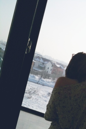 My heart is hot but in your heart is snowing,i see it at the window