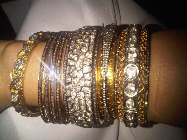 Just got the new @LorenJewels yellow gold and diamond bracelets! So chic!