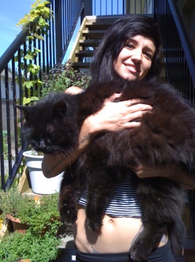 Me with my gandparents`s kitty :]
