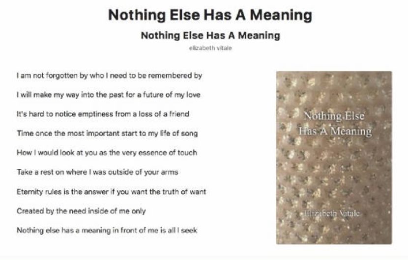 Nothing Else Has A Meaning - EVitale Writings with Photos Writing World