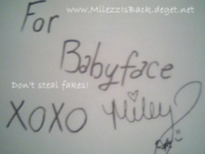 my autograph from MilezzIsBack{MilezzBearzzzCyruzz} - my autograph