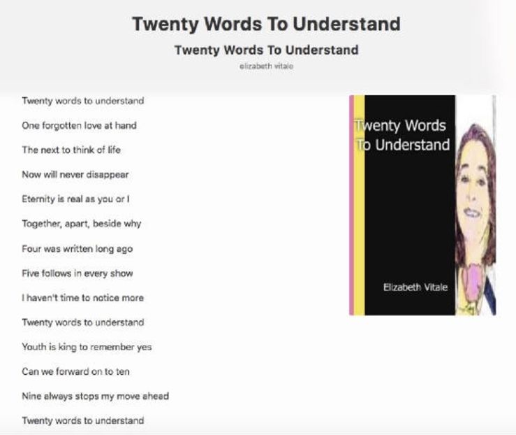 Twenty Words To Understand - EVitale Writings with Photos Stories