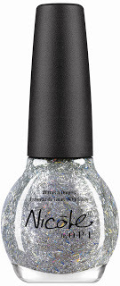 Stars at Night; Star light, star bright…confetti-silver nails tonight!
