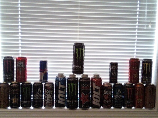 I have decided to set my energy drink can collection on my windowsill