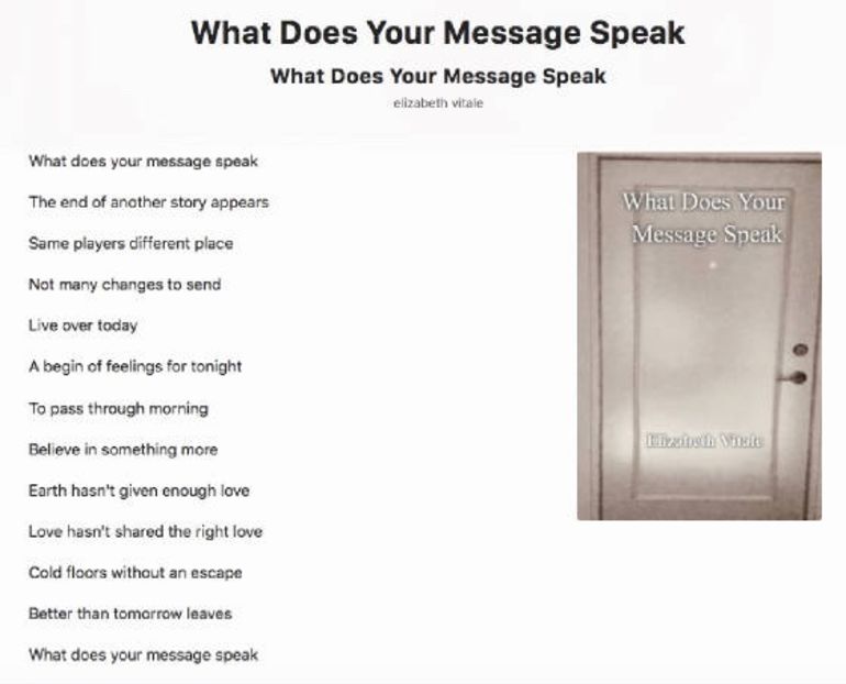 What Does Your Message Speak - EVitale Writings with Photos My Beautiful Words