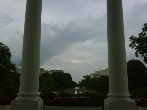 At the front doors of the white house... Kind of surreal.