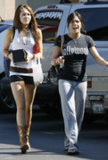 17469558_XOKXLOJYE - miley cyrus and mandy jiroux Leaving Blockbuster in Hollywood March 10 2008
