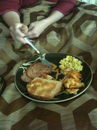 Woke up early and made my mom breakfast in bed with Brandon and Jamie. She deserves it.