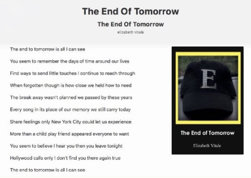 The End Of Tomorrow - EVitale Writings with Photos Writing World