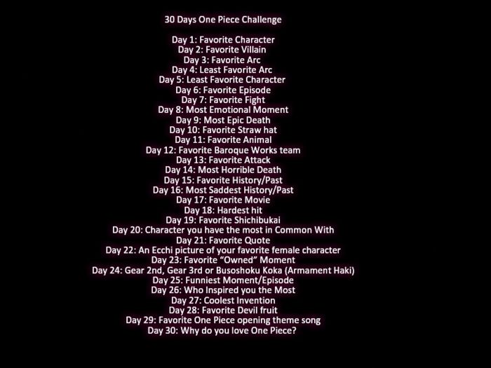 1 One Piece 30 Day Challenge Kawaiipotato