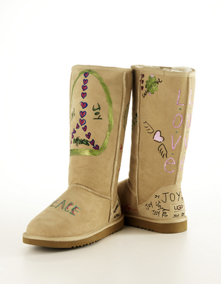 Ashleys designed boots for UGG Australias sixth annual Art and Sole Collection