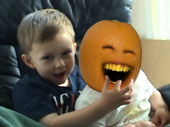 Annoying Orange bit my finger!
