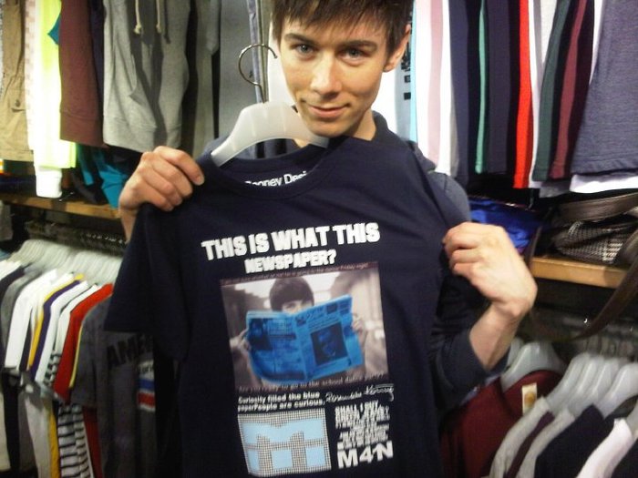 my friend saw this t-shirt at a store in Korea... copyright infringement