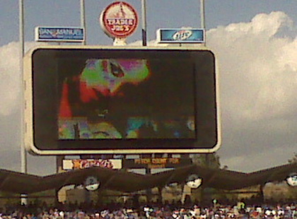 All The Way Up playin on the jumbotron at Dodger Stadium...SO COOL!!!