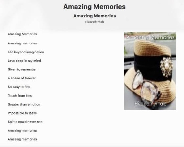 Amazing Memories - EVitale Writings with Photos Stories