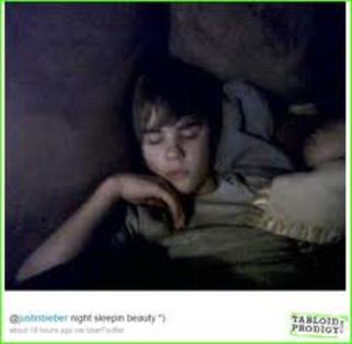 2 - Justin Bieber sleeping