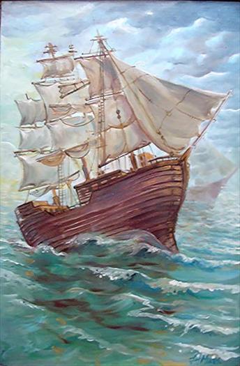 tablouri_maritime_navale_mares_lucian_corabie