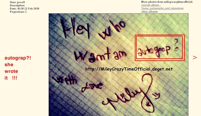 L()()()()()L!!! autograp?! - MileyCrazyTimeOfficial