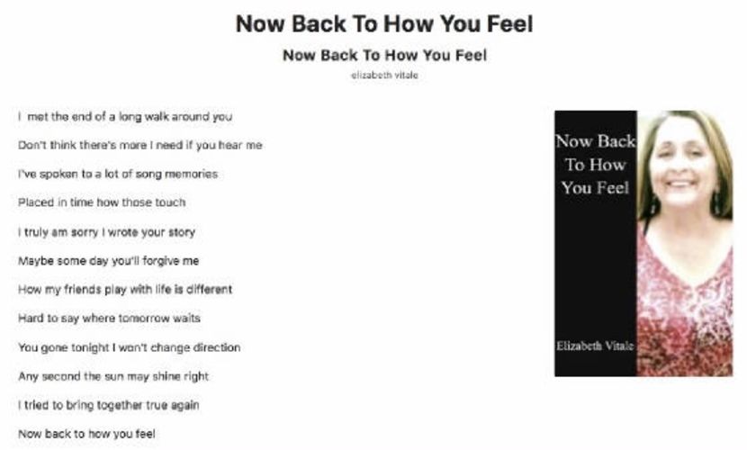 Now Back To How You Feel - EVitale Writings with Photos Writing World