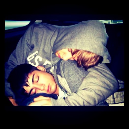 sleeping , with Liam.