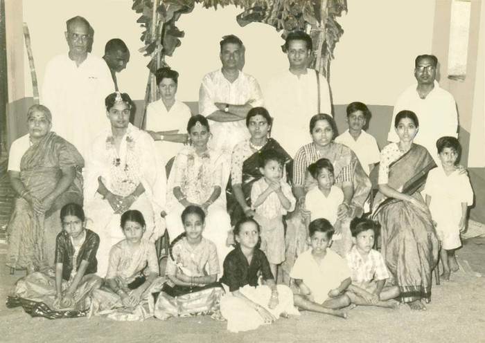Seshendra Sharma's Family Complex:1962; Seshendra Sharma’s entire family complex  is present in this picture. His parents, his wife JanakiSe

