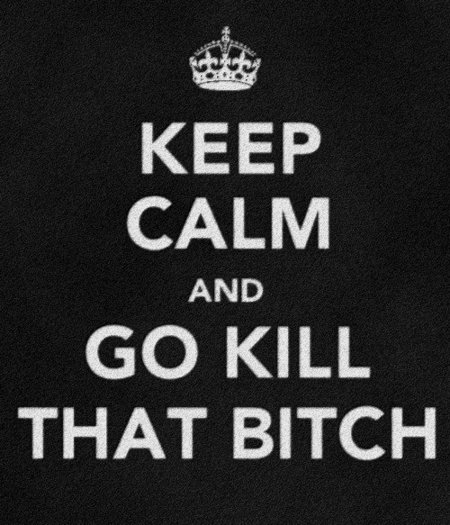 keep calm and go kill that bitch